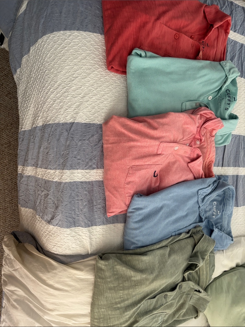 Cuffy’s Men's Set of 5 Short Sleeve Polos